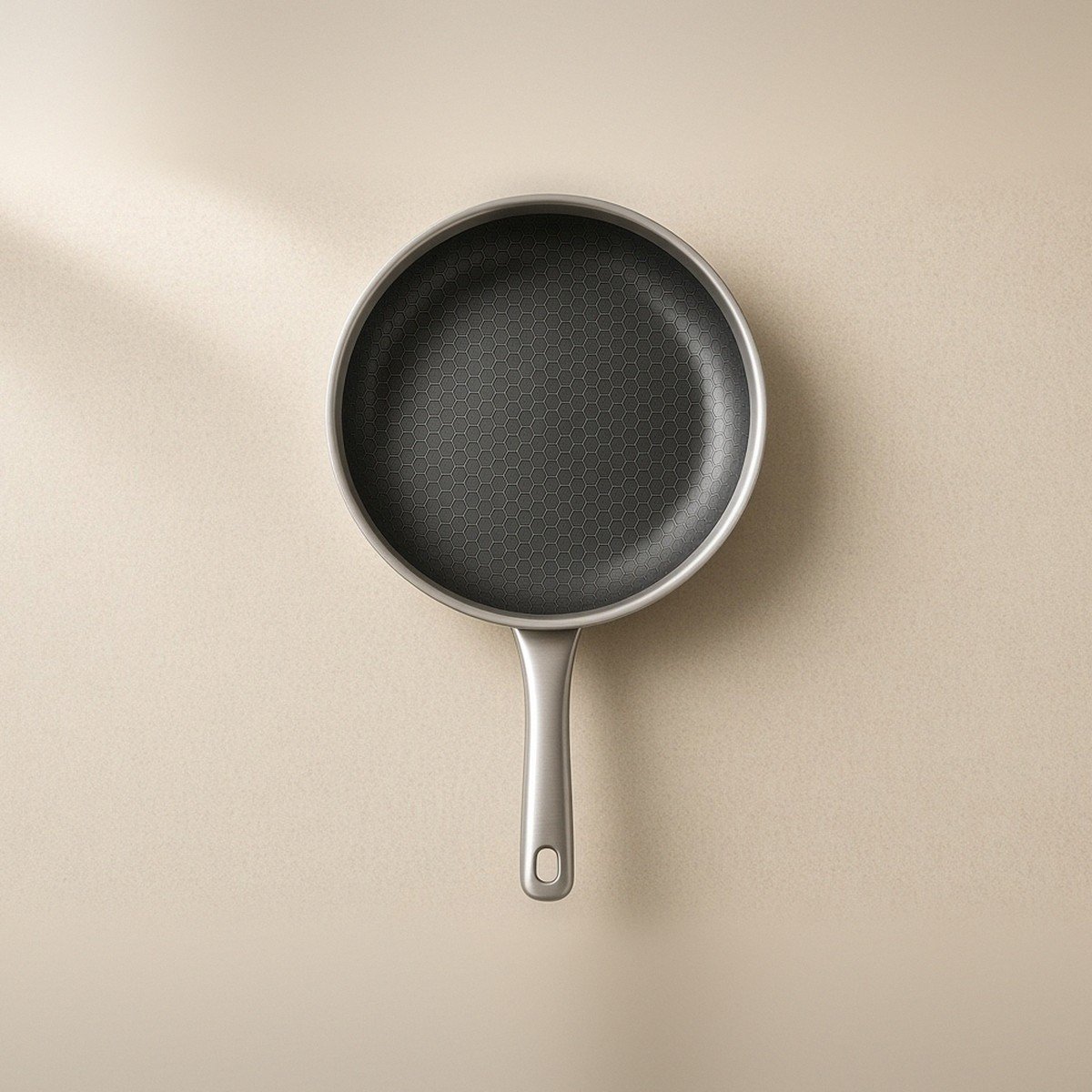 Overhead honeycomb with stainless handle fully visible.